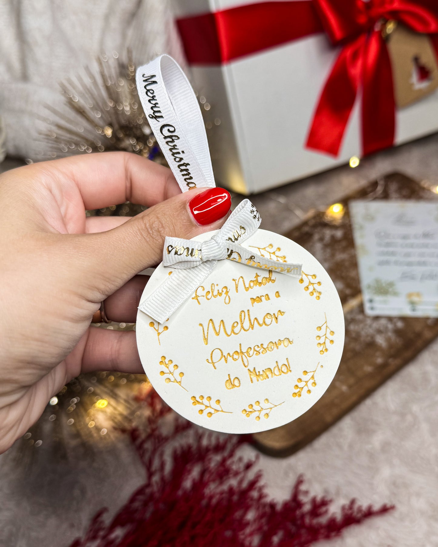 "FELIZ NATAL PARA A MELHOR PROFESSORA..."- CERÂMICA PERFUMADA