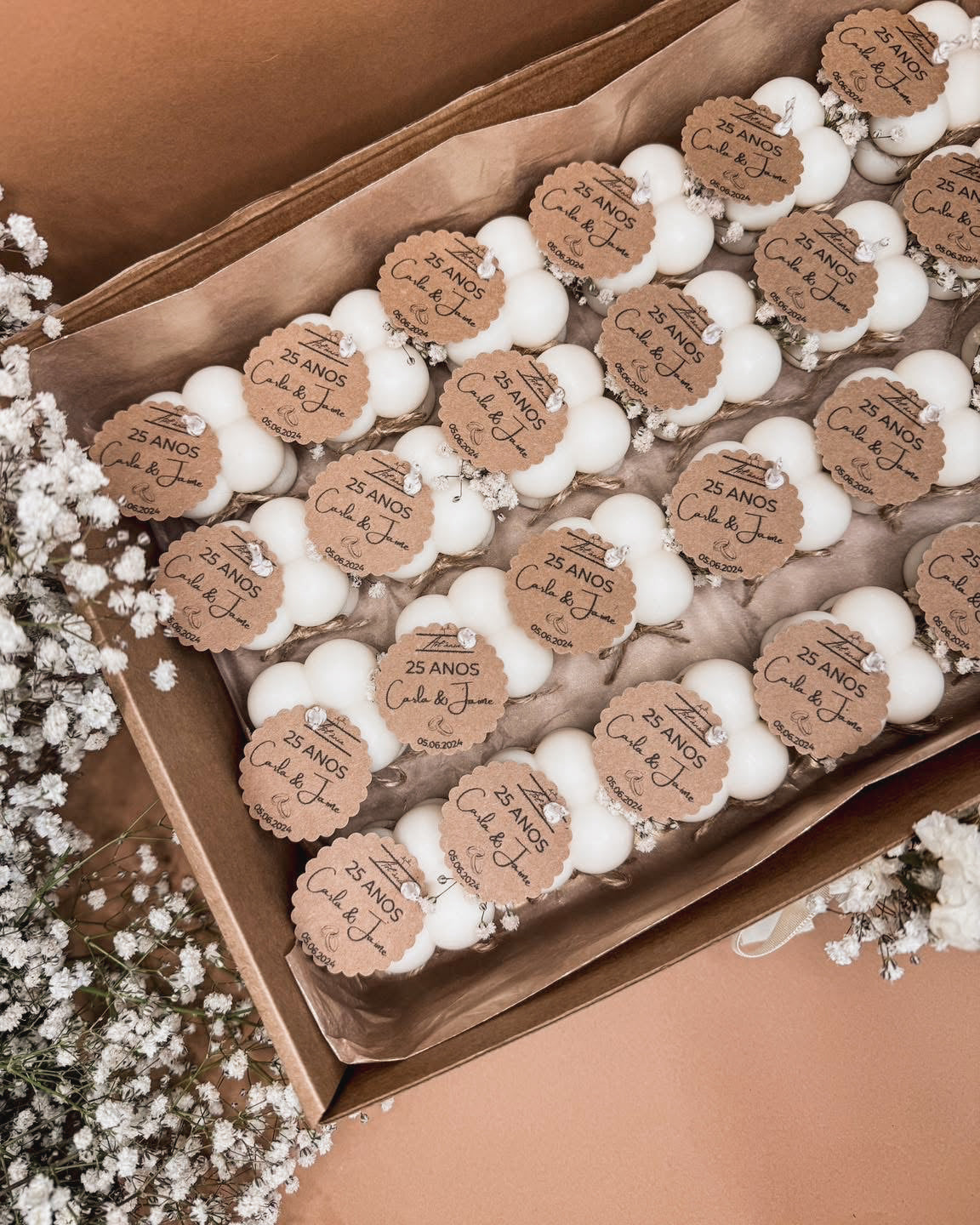VELA MINI BUBBLE COM FLORES