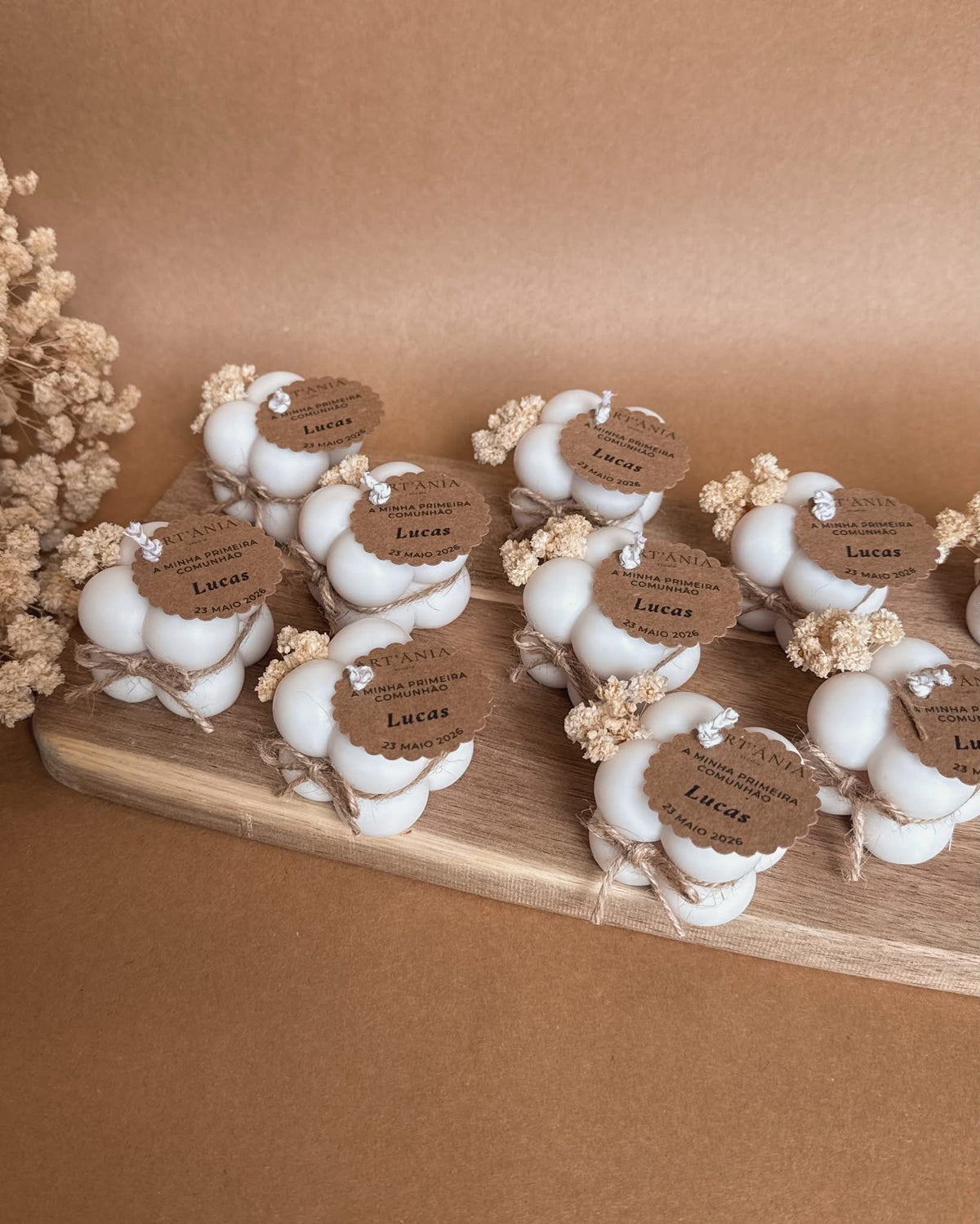VELA MINI BUBBLE COM FLORES